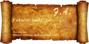 Fekete Amáta névjegykártya