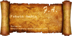 Fekete Amáta névjegykártya