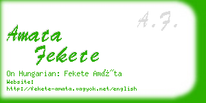 amata fekete business card